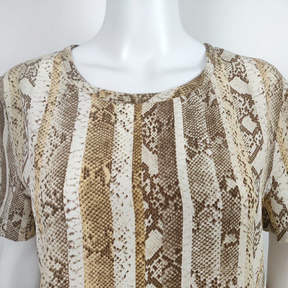 Equipment Riley Silk Tee Brown Snake Python Print - image 3
